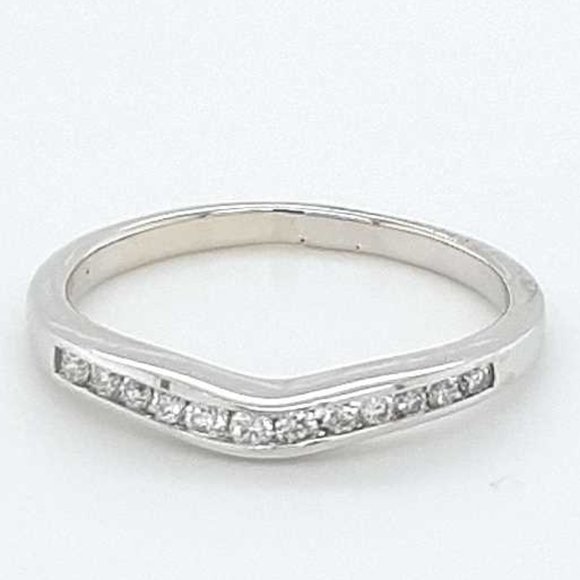 Jewelry - Womens 14K White Gold with Diamonds Wedding Band